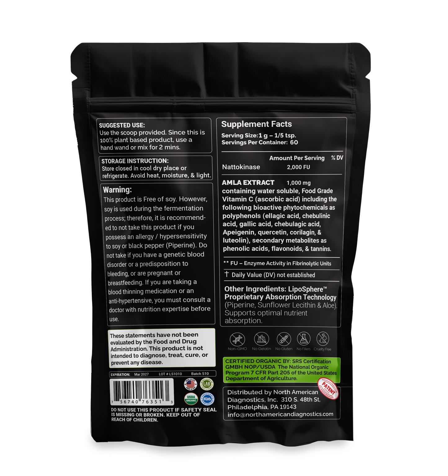 Nattokinase with AMLA